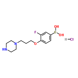 (3-fluoro-4-(3-(piperazin-1-yl)propoxy)phenyl)boronic acid hydrochloride Structure