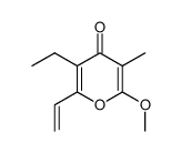 3-ethyl-6-methoxy-5-methyl-2-vinyl-4H-pyran-4-one结构式