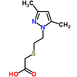 (2-(3,5-DIMETHYL-1-PYRAZOLYL)ETHYLTHIO)ACETIC ACID Structure