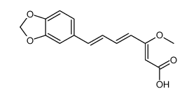 7-(1,3-benzodioxol-5-yl)-3-methoxyhepta-2,4,6-trienoic acid结构式