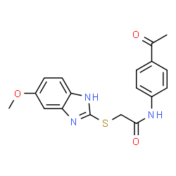 N-(4-acetylphenyl)-2-[(6-methoxy-1H-benzimidazol-2-yl)sulfanyl]acetamide结构式