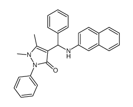 1,5-dimethyl-4-(naphthalen-2-yl-phenyl-methyl)-2-phenyl-1,2-dihydro-pyrazol-3-one Structure