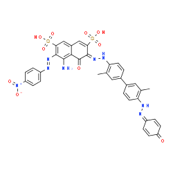 4-amino-5-hydroxy-6-[[4'-[(4-hydroxyphenyl)azo]-3,3'-dimethyl[1,1'-biphenyl]-4-yl]azo]-3-[(4-nitrophenyl)azo]naphthalene-2,7-disulphonic acid结构式