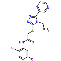 N-(2,5-Dichlorophenyl)-2-{[4-ethyl-5-(2-pyrazinyl)-4H-1,2,4-triazol-3-yl]sulfanyl}acetamide结构式