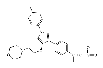 methanesulfonic acid,4-[2-[4-(4-methoxyphenyl)-1-(4-methylphenyl)pyrazol-3-yl]oxyethyl]morpholine Structure