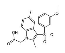 2-[3-(3-methoxyphenyl)sulfonyl-2,5-dimethylindol-1-yl]acetic acid Structure