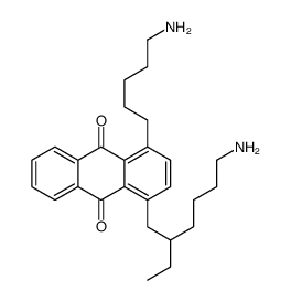 1-(6-amino-2-ethylhexyl)-4-(5-aminopentyl)anthracene-9,10-dione结构式