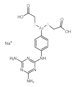 sodium,2-[carboxymethylsulfanyl-[4-[(4,6-diamino-1,3,5-triazin-2-yl)amino]phenyl]arsanyl]sulfanylacetic acid结构式