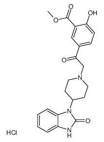 methyl 2-hydroxy-5-(2-(4-(2-oxo-2,3-dihydro-1H-benzo[d]imidazol-1-yl)piperidin-1-yl)acetyl)benzoate hydrochloride Structure