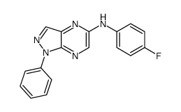 N-(4-fluorophenyl)-1-phenylpyrazolo[3,4-b]pyrazin-5-amine结构式