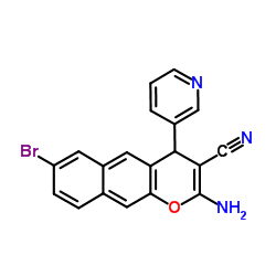 2-Amino-7-bromo-4-(3-pyridinyl)-4H-benzo[g]chromene-3-carbonitrile Structure