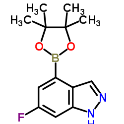 6-氟-4-(4,4,5,5-四甲基-[1,3,2]二噁硼烷-2-基)-1H-吲唑结构式