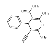 5-acetyl-2-amino-6-methyl-4-phenyl-4h-pyran-3-carbonitrile structure