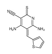 4,6-Diamino-5-[1-thiophen-2-yl-meth-(E)-ylidene]-2-thioxo-2,5-dihydro-pyridine-3-carbonitrile结构式