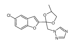 1-{[(2R,4R)-2-(5-Chloro-1-benzofuran-2-yl)-4-methyl-1,3-dioxolan- 2-yl]methyl}-1H-1,2,4-triazole结构式