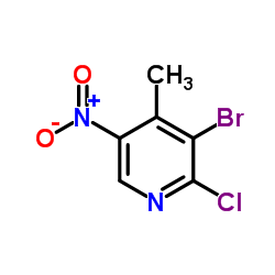 3-溴-2-氯-4-甲基-5-硝基吡啶结构式