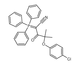 2-(4-chlorophenoxy)-2-methyl-propionyl-cyanomethylenetriphenylphosphorane Structure