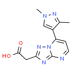 2-[7-(1,3-Dimethylpyrazol-4-yl)-[1,2,4]triazolo[1,5-a]pyrimidin-2-yl]acetic acid Structure