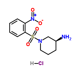 (3S)-1-[(2-Nitrophenyl)sulfonyl]-3-piperidinamine hydrochloride (1:1) Structure