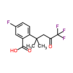 5-Fluoro-2-(5,5,5-trifluoro-2-methyl-4-oxo-2-pentanyl)benzoic acid Structure