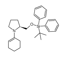 (S)-2-(((tert-butyldiphenylsilyl)oxy)methyl)-1-(cyclohex-1-en-1-yl)pyrrolidine结构式