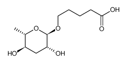 5-(((2R,3R,5R,6S)-3,5-dihydroxy-6-methyltetrahydro-2H-pyran-2-yl)oxy)pentanoic acid Structure