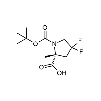 (2R)-1-[(tert-Butoxy)carbonyl]-4,4-difluoro-2-methylpyrrolidine-2-carboxylic acid structure