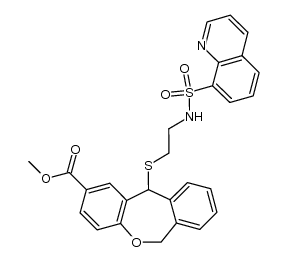 methyl 11-((2-(quinoline-8-sulfonamido)ethyl)thio)-6,11-dihydrodibenzo[b,e]oxepine-2-carboxylate结构式