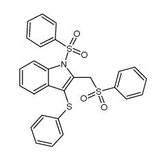 1-Phenylsulfonyl-2-phenylsulfonylmethyl-3-(phenylthio)indole Structure