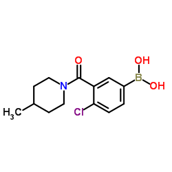 (4-chloro-3-(4-methylpiperidine-1-carbonyl)phenyl)boronic acid Structure