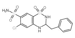 6-氯-1,1-二氧代-3-(苯基甲基)-3,4-二氢-2H-苯并[e][1,2,4]噻二嗪-7-磺酰胺结构式