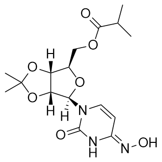 ((3aR,4R,6R,6aR)-6-((E)-4-(hydroxyimino)-2-oxo-3,4-dihydropyrimidin-1(2H)-yl)-2,2-dimethyltetrahydrofuro[3,4-d][1,3]dioxol-4-yl)methyl isobutyrate Structure