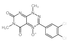 Pyrimido[5,4-e]-1,2,4-triazine-5,7(1H,6H)-dione,3-(3,4-dichlorophenyl)-1,6-dimethyl-, 4-oxide Structure