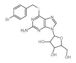 2-[2-amino-6-[(4-bromophenyl)methylsulfanyl]purin-9-yl]-5-(hydroxymethyl)oxolane-3,4-diol结构式