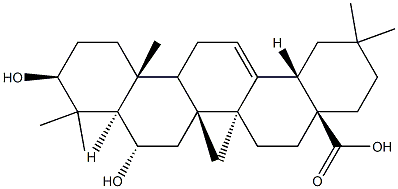 3β,6α-Dihydroxyolean-12-en-28-oic acid structure