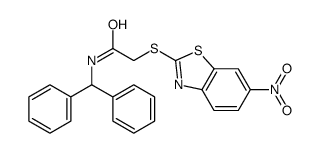 N-benzhydryl-2-[(6-nitro-1,3-benzothiazol-2-yl)sulfanyl]acetamide结构式