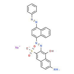 6-Amino-4-hydroxy-3-[[4-(phenylazo)-1-naphtyl]azo]-2-naphthalenesulfonic acid sodium salt Structure