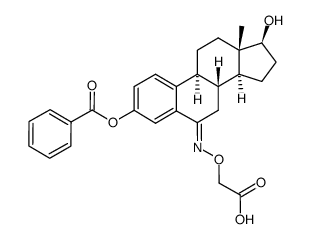 2-((((8R,9S,13S,14S,17S)-3-(benzoyloxy)-17-hydroxy-13-methyl-7,8,9,11,12,13,14,15,16,17-decahydro-6H-cyclopenta[a]phenanthren-6-ylidene)amino)oxy)acetic acid Structure