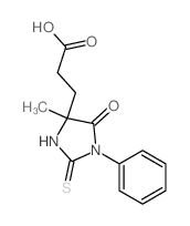 3-(4-methyl-5-oxo-1-phenyl-2-sulfanylidene-imidazolidin-4-yl)propanoic acid结构式