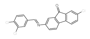 9H-Fluoren-9-one,2-chloro-7-[[(3,4-dichlorophenyl)methylene]amino]-结构式