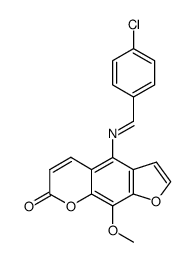 4-(4-chlorobenzylideneamino)-9-methoxy-7H-furo[3,2-g]chromen-7-one结构式