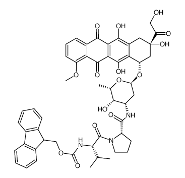 N-[Nα-(9-fluorenylmethoxycarbonyl)valylprolyl]doxorubicine结构式