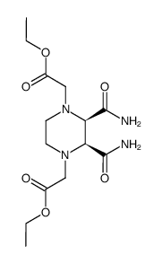 diethyl cis-2,3-dicarbamoyl-1,4-piperazinediacetate结构式