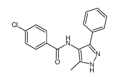 4-chloro-N-(5-methyl-3-phenyl-1H-pyrazol-4-yl)benzamide结构式