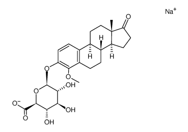 sodium (4-methoxy-17-oxo-1,3,5(10)-estatrien-3-yl-β-D-glucopyranosid)uronate结构式