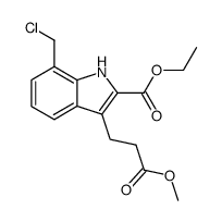 3-[2-(methoxycarbonyl)ethyl]-7-chloromethyl-1H-indole-2-carboxylic acid ethyl ester结构式