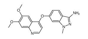 6-((6,7-bis(methyloxy)-4-quinolinyl)oxy)-1-methyl-1H-indazol-3-amine结构式