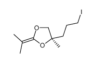 (4R)-4-(3-iodopropyl)-4-methyl-2-propan-2-ylidene-1,3-dioxolane结构式