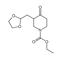 ethyl 3-(2-ethylenedioxyethyl)-4-oxopiperidine-1-carboxylate Structure