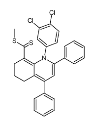 1-(3,4-Dichloro-phenyl)-2,4-diphenyl-1,5,6,7-tetrahydro-quinoline-8-carbodithioic acid methyl ester结构式